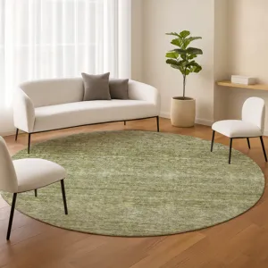 Luxury Washable Indoor/Outdoor Soft Essentials Aloe 8\' x 8\' Round Rug