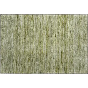Luxury Washable Indoor/Outdoor Soft Essentials Aloe 1\'8\" x 2\'6\" Rug