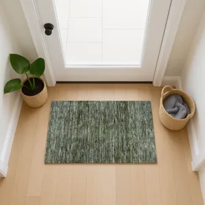 Luxury Washable Indoor/Outdoor Soft Essentials Basil 1\'8\" x 2\'6\" Rug