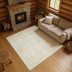 Luxury Washable Indoor/Outdoor Soft Essentials Beige 3\' x 5\' Rug