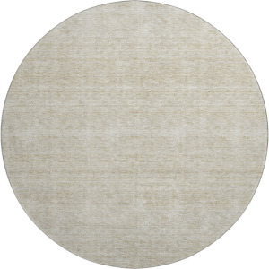 Luxury Washable Indoor/Outdoor Soft Essentials Beige 8' x 8' Round Rug