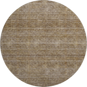 Luxury Washable Indoor/Outdoor Soft Essentials Brown 8' x 8' Round Rug
