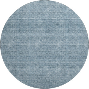 Luxury Washable Indoor/Outdoor Soft Essentials Denim 8' x 8' Round Rug