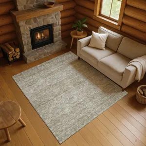 Luxury Washable Indoor/Outdoor Soft Essentials Flax 9\' x 12\' Rug