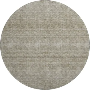 Luxury Washable Indoor/Outdoor Soft Essentials Flax 8\' x 8\' Round Rug