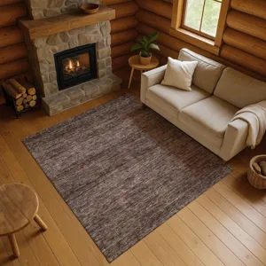Luxury Washable Indoor/Outdoor Soft Essentials Fudge 5\' x 7\'6\" Rug