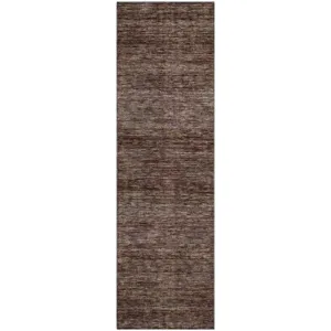 Luxury Washable Indoor/Outdoor Soft Essentials Fudge 2'3" x 7'6" Runner Rug