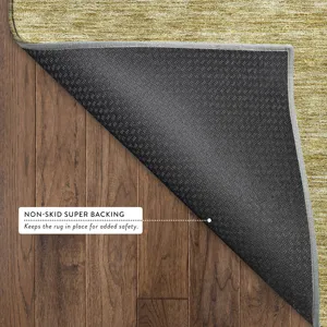 Luxury Washable Indoor/Outdoor Soft Essentials Gold 1\'8\" x 2\'6\" Rug