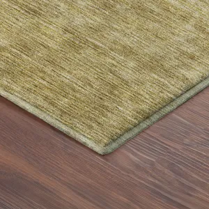 Luxury Washable Indoor/Outdoor Soft Essentials Gold 1\'8\" x 2\'6\" Rug