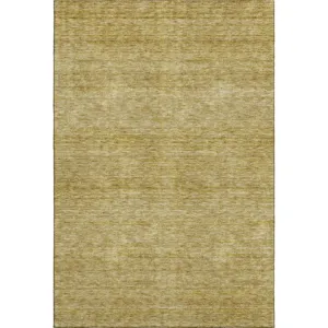Luxury Washable Indoor/Outdoor Soft Essentials Gold 5\' x 7\'6\" Rug