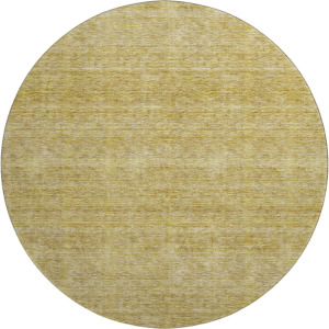 Luxury Washable Indoor/Outdoor Soft Essentials Gold 8' x 8' Round Rug