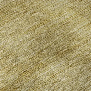 Luxury Washable Indoor/Outdoor Soft Essentials Gold 1\'8\" x 2\'6\" Rug