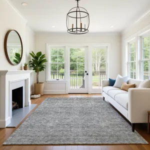 Luxury Washable Indoor/Outdoor Soft Essentials Gray 8\' x 10\' Rug