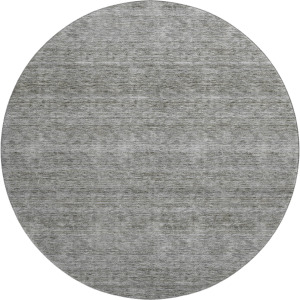 Luxury Washable Indoor/Outdoor Soft Essentials Gray 8' x 8' Round Rug