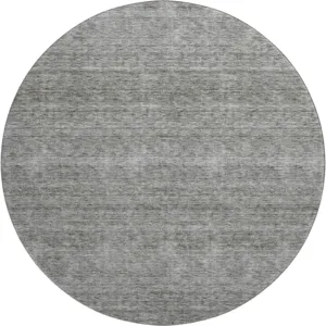Luxury Washable Indoor/Outdoor Soft Essentials Gray 8' x 8' Round Rug