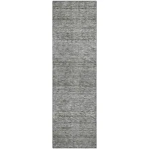 Luxury Washable Indoor/Outdoor Soft Essentials Gray 2\'3\" x 7\'6\" Runner Rug