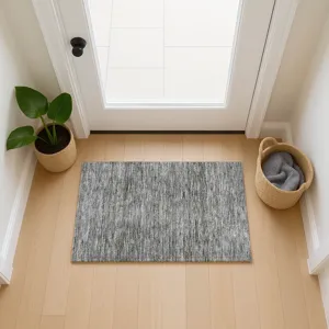 Luxury Washable Indoor/Outdoor Soft Essentials Gray 1\'8\" x 2\'6\" Rug