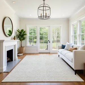 Luxury Washable Indoor/Outdoor Soft Essentials Ivory 2\'6\" x 3\'10\" Rug