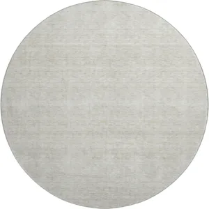 Luxury Washable Indoor/Outdoor Soft Essentials Ivory 8\' x 8\' Round Rug