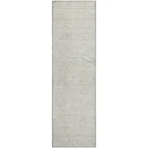 Luxury Washable Indoor/Outdoor Soft Essentials Ivory 2\'3\" x 7\'6\" Runner Rug
