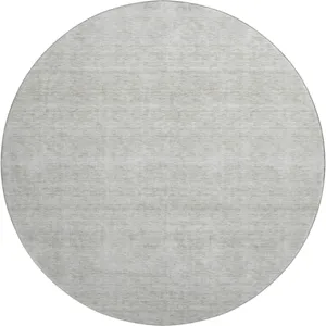 Luxury Washable Indoor/Outdoor Soft Essentials Linen 8\' x 8\' Round Rug