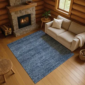 Luxury Washable Indoor/Outdoor Soft Essentials Navy 10\' x 14\' Rug