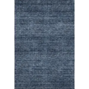 Luxury Washable Indoor/Outdoor Soft Essentials Navy Rug