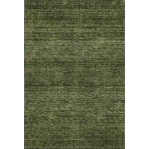 Luxury Washable Indoor/Outdoor Soft Essentials Olive Rug