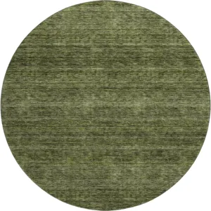 Luxury Washable Indoor/Outdoor Soft Essentials Olive 8' x 8' Round Rug