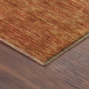 Luxury Washable Indoor/Outdoor Soft Essentials Orange 9\' x 12\' Rug