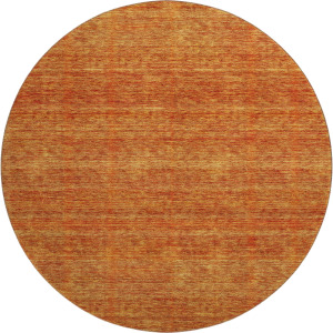 Luxury Washable Indoor/Outdoor Soft Essentials Orange 8' x 8' Round Rug