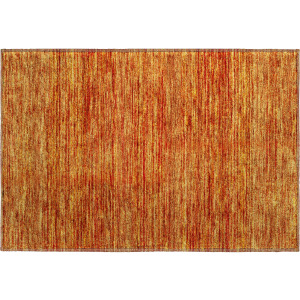 Luxury Washable Indoor/Outdoor Soft Essentials Orange Rug