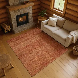Luxury Washable Indoor/Outdoor Soft Essentials Paprika 9\' x 12\' Rug