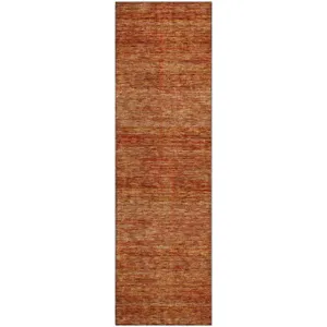 Luxury Washable Indoor/Outdoor Soft Essentials Paprika 2'3" x 7'6" Runner Rug