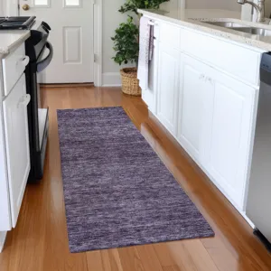 Luxury Washable Indoor/Outdoor Soft Essentials Plum 2\'3\" x 7\'6\" Runner Rug