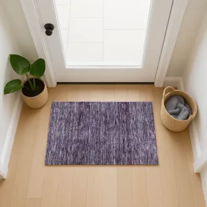 Luxury Washable Indoor/Outdoor Soft Essentials Plum 1\'8\" x 2\'6\" Rug