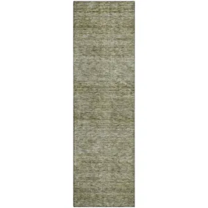 Luxury Washable Indoor/Outdoor Soft Essentials Sage 2'3" x 7'6" Runner Rug