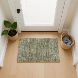 Luxury Washable Indoor/Outdoor Soft Essentials Sage 1\'8\" x 2\'6\" Rug