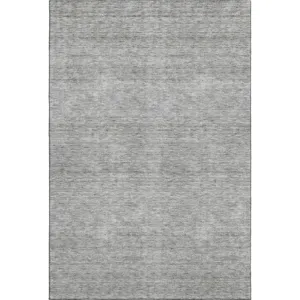 Luxury Washable Indoor/Outdoor Soft Essentials Silver Rug