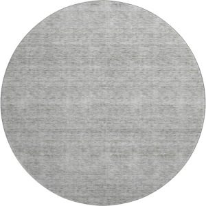 Luxury Washable Indoor/Outdoor Soft Essentials Silver 8' x 8' Round Rug
