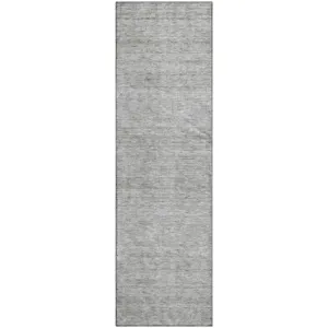 Luxury Washable Indoor/Outdoor Soft Essentials Silver 2'3" x 7'6" Runner Rug