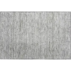 Luxury Washable Indoor/Outdoor Soft Essentials Silver Rug