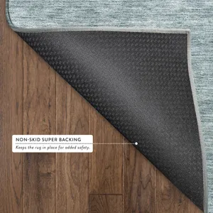 Luxury Washable Indoor/Outdoor Soft Essentials Sky 2\'6\" x 3\'10\" Rug