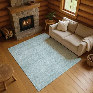 Luxury Washable Indoor/Outdoor Soft Essentials Sky 2\'6\" x 3\'10\" Rug