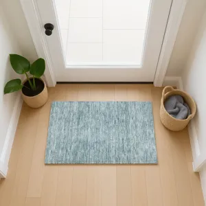 Luxury Washable Indoor/Outdoor Soft Essentials Sky 1\'8\" x 2\'6\" Rug