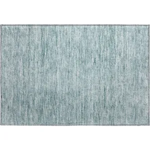 Luxury Washable Indoor/Outdoor Soft Essentials Sky 1\'8\" x 2\'6\" Rug