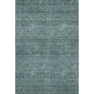 Luxury Washable Indoor/Outdoor Soft Essentials Teal 8\' x 10\' Rug
