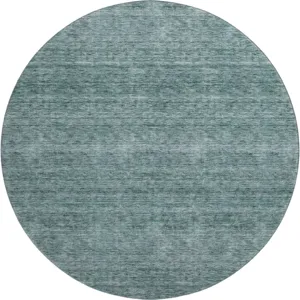 Luxury Washable Indoor/Outdoor Soft Essentials Teal 8' x 8' Round Rug