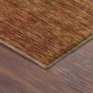 Luxury Washable Indoor/Outdoor Soft Essentials Terracotta 2\'6\" x 3\'10\" Rug