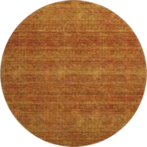 Luxury Washable Indoor/Outdoor Soft Essentials Terracotta 8' x 8' Round Rug